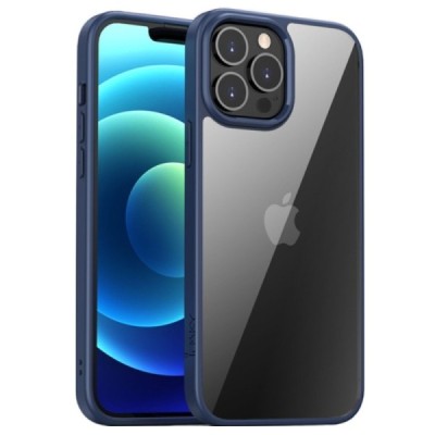 Apple iPhone 13 Pro Max elegants „IPAKY“ Royal dzidrs (caurspīdīgs) silikona apvalks (apmales zilā krāsā) | Vacins.lv