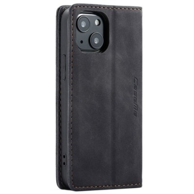 Apple iPhone 13 Mini CaseMe Retro solidus atverčiamas juodas odinis dėklas - knygutė | Priedai.lt