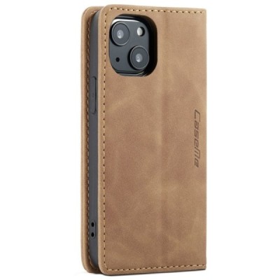 Apple iPhone 13 Mini CaseMe Retro solidus atverčiamas šviesiai rudas odinis dėklas - knygutė | Priedai.lt