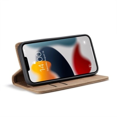 Apple iPhone 13 Mini CaseMe Retro solidus atverčiamas šviesiai rudas odinis dėklas - knygutė | Priedai.lt