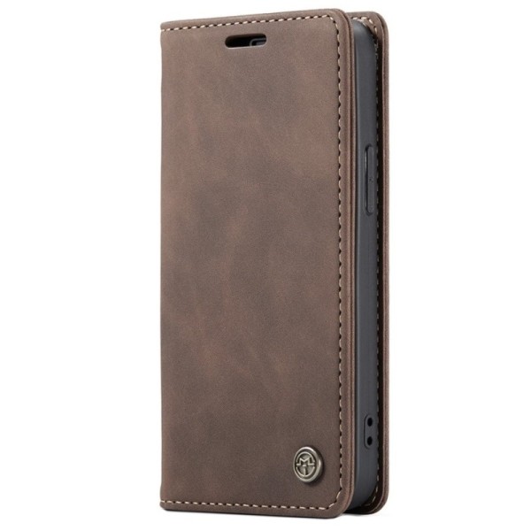 „CaseMe“ Retro solidus atverčiamas dėklas - tamsiai rudas (iPhone 13 Mini)