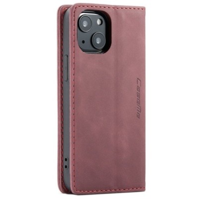 Apple iPhone 13 Mini CaseMe Retro solidus atverčiamas bordo odinis dėklas - knygutė | Priedai.lt