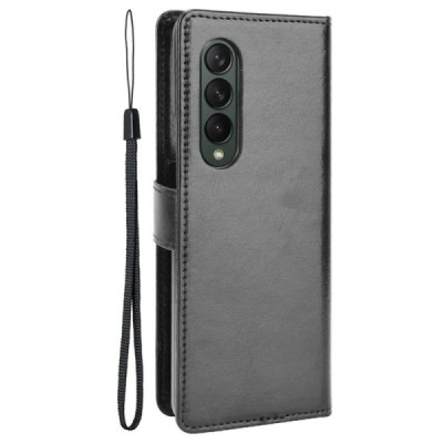 Samsung Galaxy Z Fold3 5G (F926B) atvēramais ādas melns maciņš (maks) | Vacins.lv