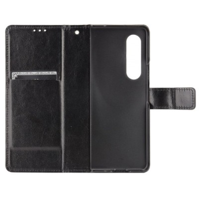 Samsung Galaxy Z Fold3 5G (F926B) atvēramais ādas melns maciņš (maks) | Vacins.lv