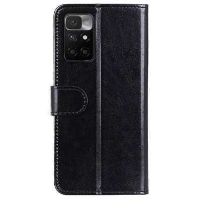 Xiaomi Redmi 10 atvēramais ādas melns maciņš, grāmata (maks) | Vacins.lv