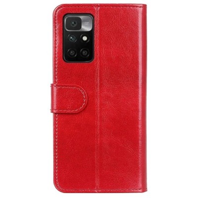 Xiaomi Redmi 10 atvēramais ādas sarkans maciņš, grāmata (maks) | Vacins.lv
