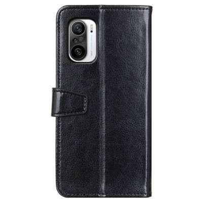 Xiaomi Poco F3 (Mi 11i) atvēramais ādas melns maciņš, grāmata (maks) | Vacins.lv