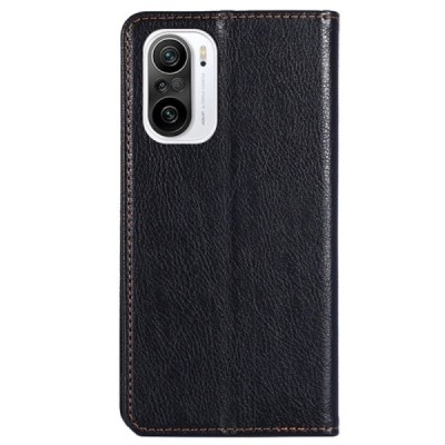 Xiaomi Poco F3 (Mi 11i) Solīds melns ādas atvērams maciņš | Vacins.lv