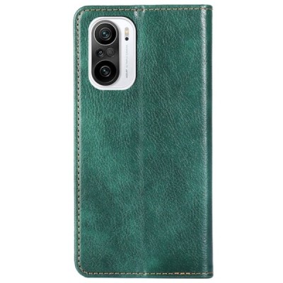Xiaomi Poco F3 (Mi 11i) Solīds zaļš ādas atvērams maciņš | Vacins.lv