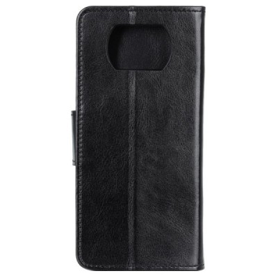 Xiaomi Poco X3 (X3 Pro) atverčiamas juodas odinis dėklas, knygutė - piniginė | Priedai.lt