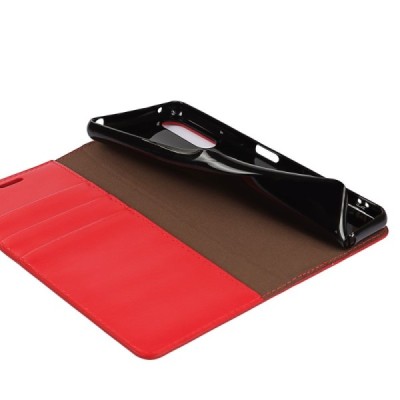 Sony Xperia 10 III Solīds sarkans ādas atvērams maciņš | Vacins.lv