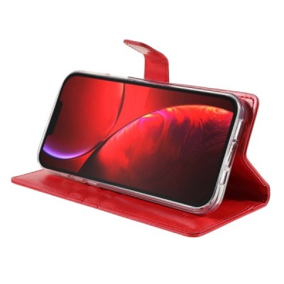 Mercury Blue Moon atverčiamas Apple iPhone 13 Pro raudonas odinis dėklas - piniginė | Priedai.lt