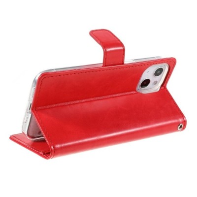 Mercury Blue Moon Apple iPhone 13 atvērams sarkans ādas maciņš - maks | Vacins.lv