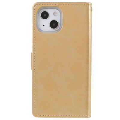 Mercury Blue Moon atverčiamas Apple iPhone 13 auksinis odinis dėklas - piniginė | Priedai.lt