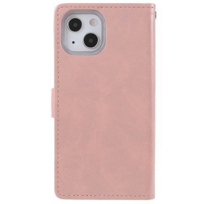 Mercury Blue Moon Apple iPhone 13 atvērams gaiši rozs ādas maciņš - maks | Vacins.lv