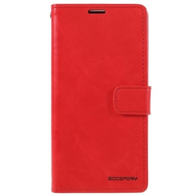 Mercury Blue Moon atverčiamas Apple iPhone 13 Mini raudonas odinis dėklas - piniginė | Priedai.lt