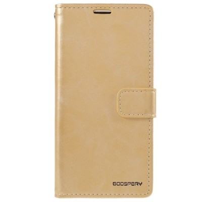 Mercury Blue Moon atverčiamas Apple iPhone 13 Mini auksinis odinis dėklas - piniginė | Priedai.lt