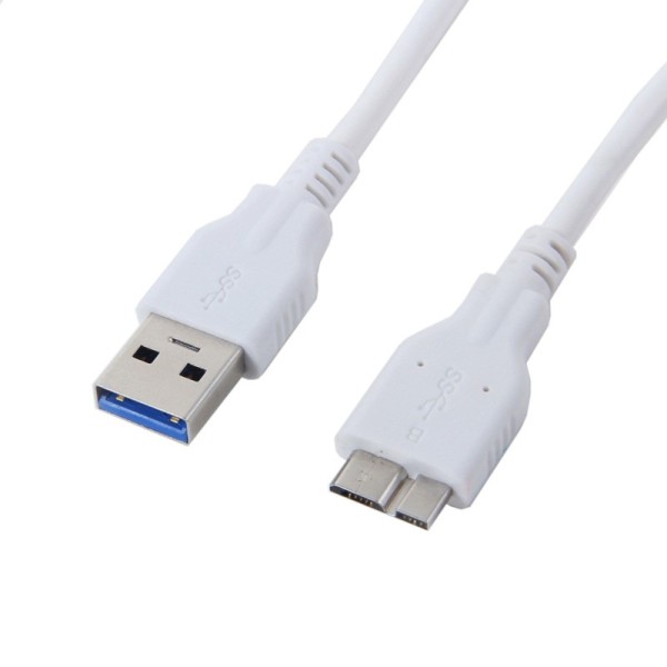 Micro USB 3.0 vads - balts (1 m.)