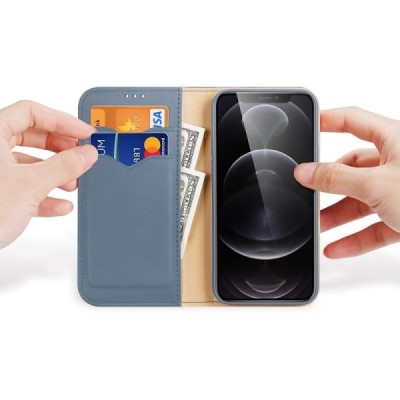 „Dux Ducis“ Hivo serijos Apple iPhone 13 Pro Max šviesiai mėlynas odinis atverčiamas dėklas | Priedai.lt