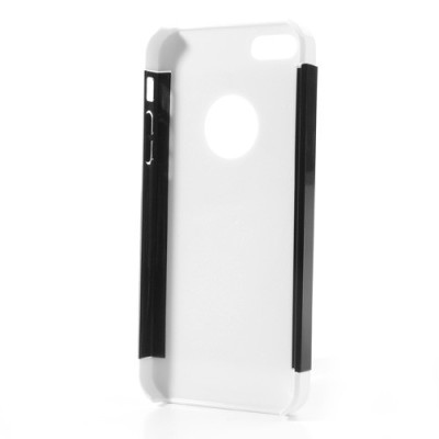 Juodas su baltomis „VERUS“ išskaidomas plastikinis Apple iPhone SE (5, 5s) dėklas / Priedai.lt