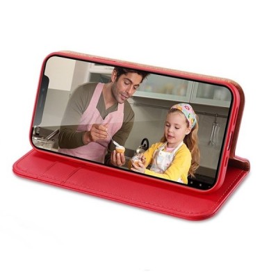 Apple iPhone 13 Pro „Dux Ducis“ Hivo sērijas sarkans ādas atvērams maciņš | Vacins.lv