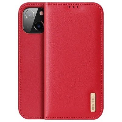 „Dux Ducis“ Hivo serijos Apple iPhone 13 Mini raudonas odinis atverčiamas dėklas | Priedai.lt
