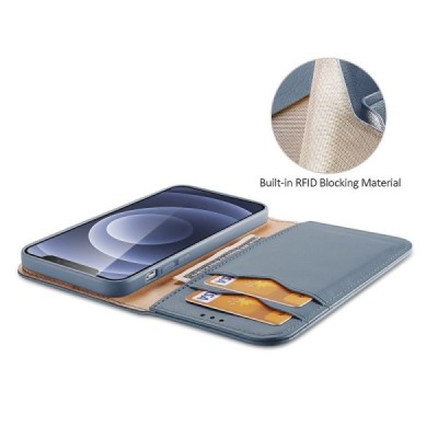 „Dux Ducis“ Hivo serijos Apple iPhone 13 Mini šviesiai mėlynas odinis atverčiamas dėklas | Priedai.lt