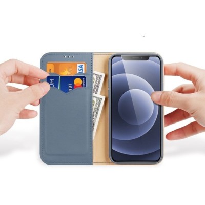 „Dux Ducis“ Hivo serijos Apple iPhone 13 Mini šviesiai mėlynas odinis atverčiamas dėklas | Priedai.lt