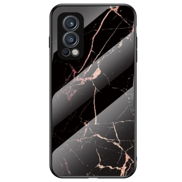 „Marble“ cieta silikona (TPU) apvalks - melns / zelta (OnePlus Nord 2)