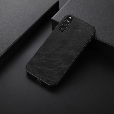 Sony Xperia 10 III „Deluxe Leather“ melns ādas apvalks | Vacins.lv