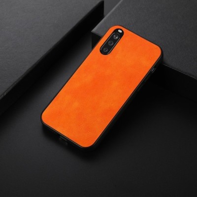 „Deluxe Leather“ Sony Xperia 10 III oranžinis odinis dėklas | Priedai.lt