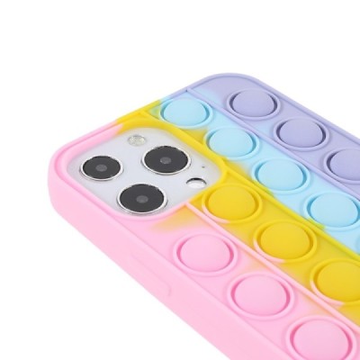 Apple iPhone 13 Pro Max „Popit“ Bubble minkšto silikono TPU rožinis dėklas - nugarėlė | Priedai.lt