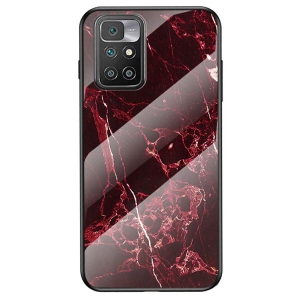 „Marble“ cieta silikona (TPU) apvalks - melns / sarkans (OnePlus Nord 2)