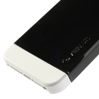 Juodas su baltomis „VERUS“ išskaidomas plastikinis Apple iPhone SE (5, 5s) dėklas / Priedai.lt