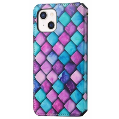 Apple iPhone 13 Mini atverčiamas spalvotas „Caseneo“ Scale odinis dėklas - knygutė | Priedai.lt