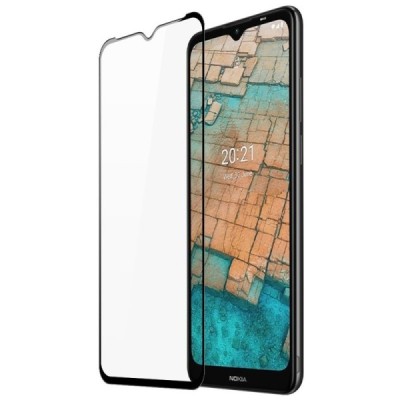 Nokia C10 (C20) „Dux Ducis“ Tempered Glass melns ekrāna aizsargstikls 2.5D | Vacins.lv