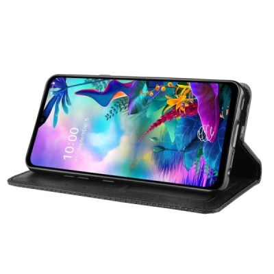 „Retro“ LG G8X ThinQ melns ādas maciņš | Vacins.lv