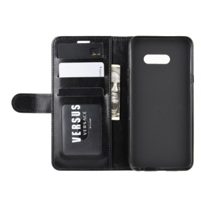 LG G8X ThinQ melns ādas maciņš | Vacins.lv