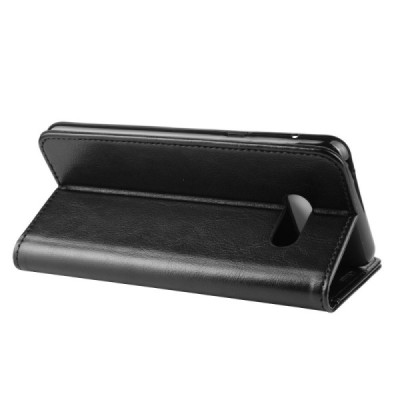 LG G8X ThinQ melns ādas maciņš | Vacins.lv