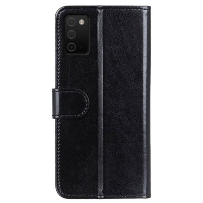 Samsung Galaxy A03s SM-A037G atvēramais ādas melns maciņš (maks) | Vacins.lv