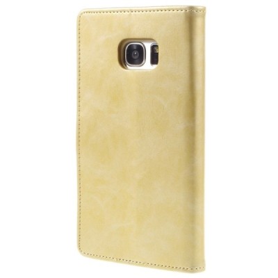 Mercury Blue Moon atverčiamas Samsung Galaxy S7 Edge (G935) auksinis odinis dėklas - piniginė | Priedai.lt