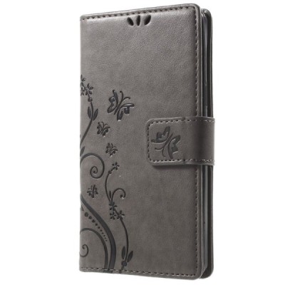 „Butterfly“ Samsung Galaxy A5 (A500F) pilkas odinis dėklas | Priedai.lt