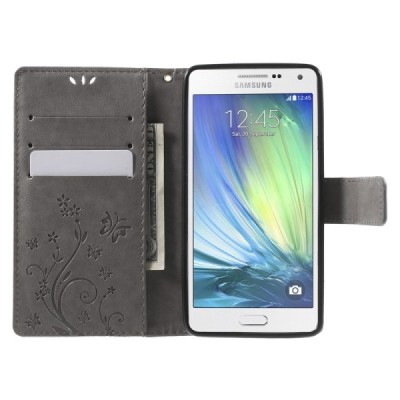 „Butterfly“ Samsung Galaxy A5 (A500F) pilkas odinis dėklas | Priedai.lt