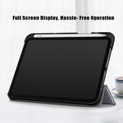 Apple iPad mini 6 2021 „Stylus“ atvēramais pelēks ādas maciņš | Vacins.lv