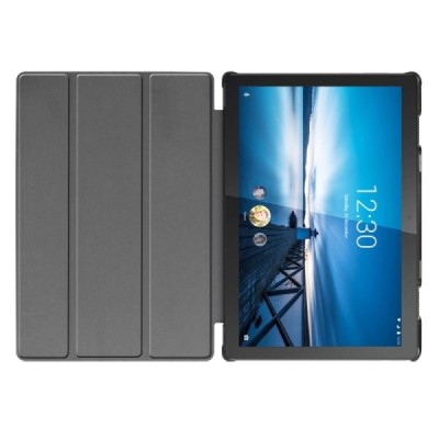 Lenovo Tab M10 FHD REL (X605FC) atverčiamas pilkas odinis dėklas (sulankstomas) | Priedai.lt