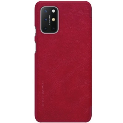 Greznais „Nillkin“ Qin sērijas ādas atvērams sarkans OnePlus 8T maciņš (maks) | Vacins.lv