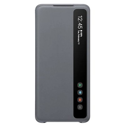 Samsung Galaxy S20+ (G985) oficiāls Smart Clear View Cover atvērams pelēks maciņš (maks) | Vacins.lv