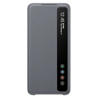 Samsung Galaxy S20 (G980) originalus Smart Clear View Cover (EF-ZG980CBEGEU) atverčiamas pilkas dėklas - knygutė | Priedai.lt