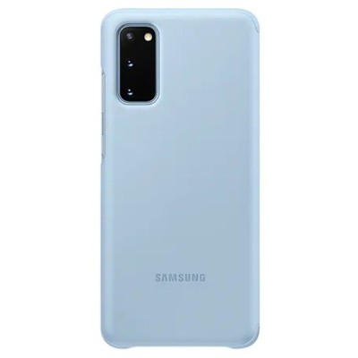Samsung Galaxy S20 (G980) oficiāls Smart Clear View Cover atvērams gaiši zils maciņš (maks) | Vacins.lv