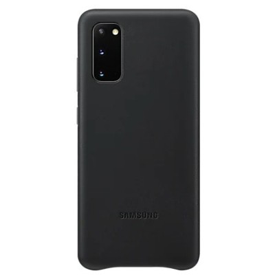 Samsung Galaxy S20 (G980) Leather Cover melns ādas apvalks | Vacins.lv